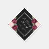 Black Red Pink Silver Floral Memorial Funeral Servet (Hoek)