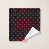 Black Red Polka Dot Bad Handdoek (Wasdoekje)