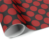Black Red Polka Dot patroon Cadeaupapier (Rol Hoek)