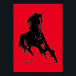 Black Red Pop Art met Horse Silhouette Poster<br><div class="desc">Black Red Pop Art met paardenSilhouette / Digital Animal / Horse Artwork</div>