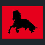 Black Red Pop Art met Horse Silhouette Poster<br><div class="desc">Black Red Pop Art met paardenSilhouette / Digital Animal / Horse Art - Horse Head-kunstwerk</div>