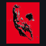 Black Red Pop Art met paarden Poster<br><div class="desc">Black Red Pop Art met paardenSilhouette / Digital Animal / Horse Art - Horse Head-kunstwerk</div>