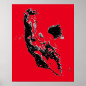 Black Red Pop Art met paarden Poster (Voorkant)
