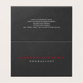 Black Red Professional Minimalist Visitekaartje (Buitenkant ongevouwen)