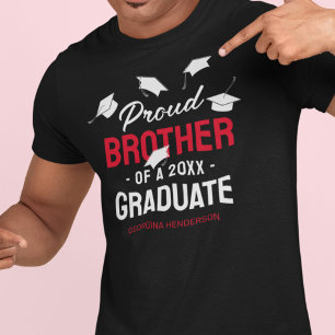 Black Red Proud Brother 2025 Afstuderen T-shirt