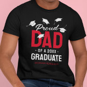 Black Red Proud Dad 2025 Afstuderen T-shirt