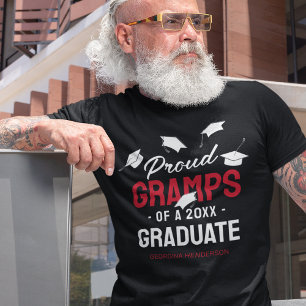 Black Red Proud Gramps 2025 Afstuderen T-shirt