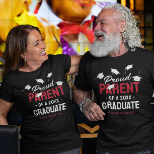 Black Red Proud Parent 2025 Afstuderen T-shirt