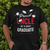 Black Red Proud Uncle 2025 Afstuderen T-shirt