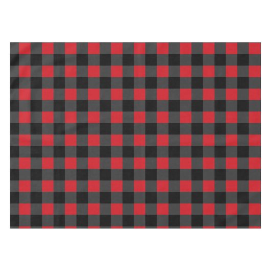 Black Red Pset Check Tablecloth Tafelkleed (Voorkant (Horizontaal))
