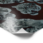Black Red Psychedelic Leopard-hoofden Foto Afdruk (Hoek)
