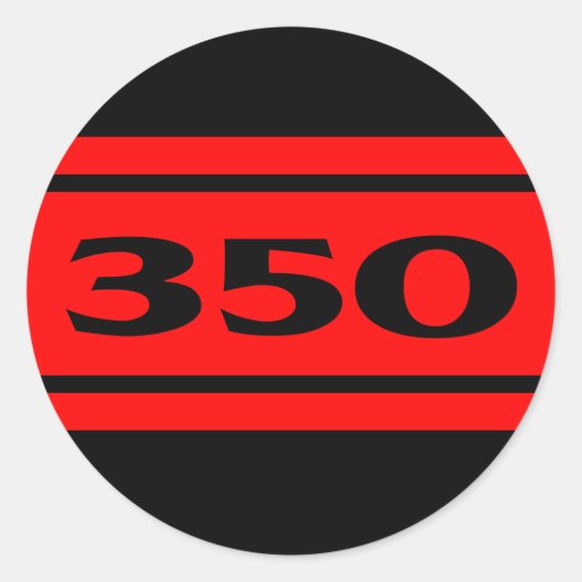 Black Red Race Stripes 350-sticker Ronde Sticker (Voorkant)