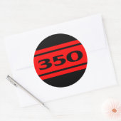 Black Red Race Stripes 350-sticker Ronde Sticker (Envelop)