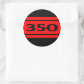 Black Red Race Stripes 350-sticker Ronde Sticker (Tas)