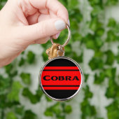 Black Red Racing Stripes Cobra Sleutelhanger (Hand)