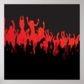 Black Red Rave Dance Muziek Poster (Voorkant)