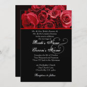 Black Red Rose Bouquet Wedding Metallic Paper Kaart (Voorkant / Achterkant)