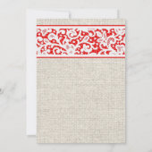 Black Red Rustic Burlap Linen Vrijgezellenfeest In Kaart (Achterkant)