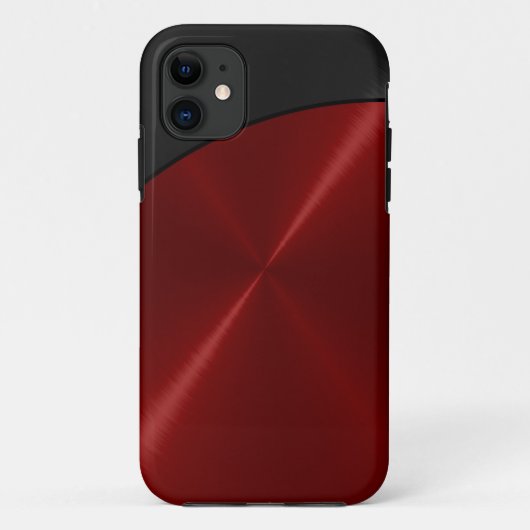 Black Red Shiny Steel Metal Case-Mate iPhone Case (Achterkant)