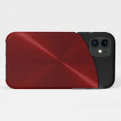 Black Red Shiny Steel Metal Case-Mate iPhone Case (Achterkant (horizontaal))
