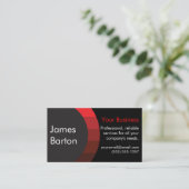 Black Red Simple Gradient Modern Professional Visitekaartje (Staand voorkant)