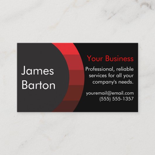Black Red Simple Gradient Modern Professional Visitekaartje (Voorkant)