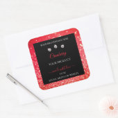 Black Red Sparkle Glitter Product Packaging Labels (Envelop)