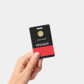 Black Red Speaker Event ID-badge Badge (Handheld)