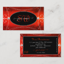 Black Red Squiggings  Sparkle Jewels Monogram