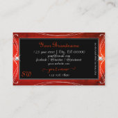 Black Red Squiggings  Sparkle Jewels Monogram Visitekaartje (Achterkant)