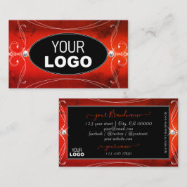Black Red Squiggings  Sparkle Jewels voegen Logo t Visitekaartje