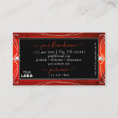 Black Red Squiggings  Sparkle Jewels voegen Logo t Visitekaartje (Achterkant)