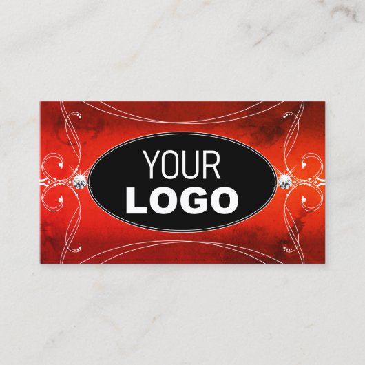 Black Red Squiggings  Sparkle Jewels voegen Logo t Visitekaartje (Voorkant)