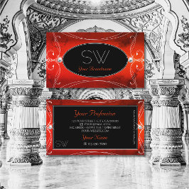 Black Red Squiggins  Sparkle Jewels Initialen Visitekaartje