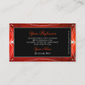 Black Red Squiggled  Ornament Sparkle Jewels Visitekaartje (Achterkant)