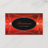 Black Red Squiggled  Ornament Sparkle Jewels Visitekaartje (Voorkant)
