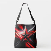 Black Red Star Crossbody Bags Crossbody Tas (Achterkant)