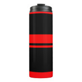 Black & Red Stripes Tumbler Thermosbeker (Voorkant)