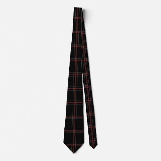 Black Red Tartan Pset Flannel Stropdas (Voorkant)