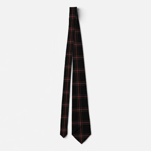 Black Red Tartan Pset Flannel Stropdas (Achterkant)