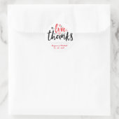 Black Red Typography Wedding Bedankt Sticker (Tas)