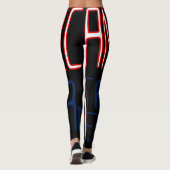 Black Red White Blue African Amerikaans Leggings (Achterkant)