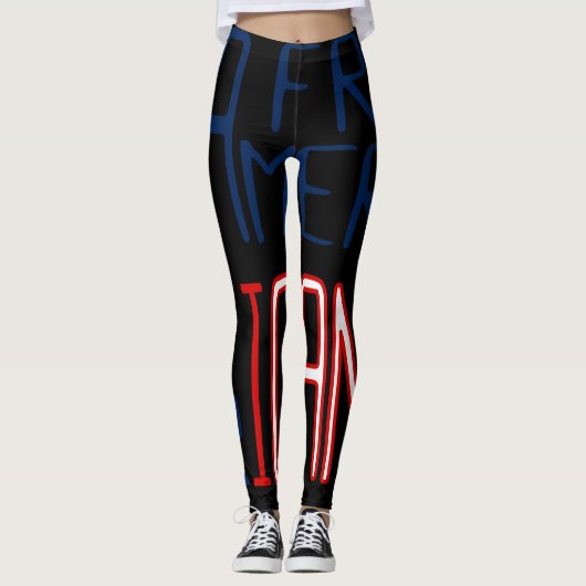 Black Red White Blue African Amerikaans Leggings (Voorkant)