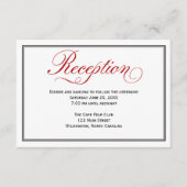 Black Red White Calligraphy Wedding Reception Kaar Informatiekaartje (Voorkant)