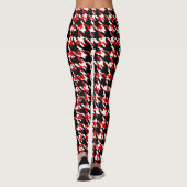 Black Red White Canada Winter Houndstooth Leggings (Achterkant)