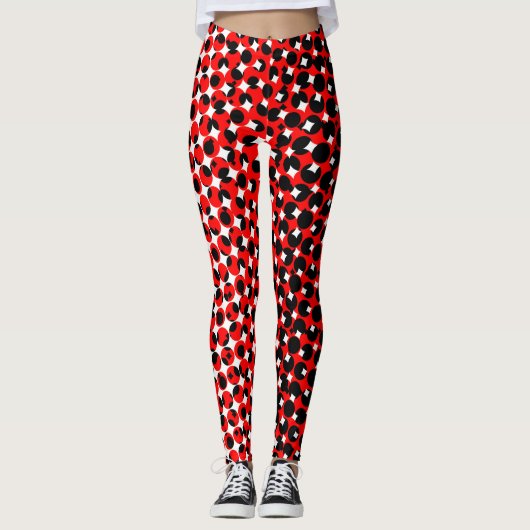 Black Red White Classy Leggings (Voorkant)