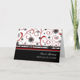 Black Red White Customer Season's Greetings Kaart