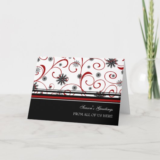 Black Red White Customer Season's Greetings Kaart (Voorkant)