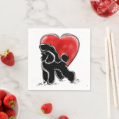 Black Red White cute Poodle Dog Servet (Insitu)