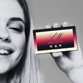 Black Red White gradiënt Sparkle Diamonds Initiale Visitekaartje